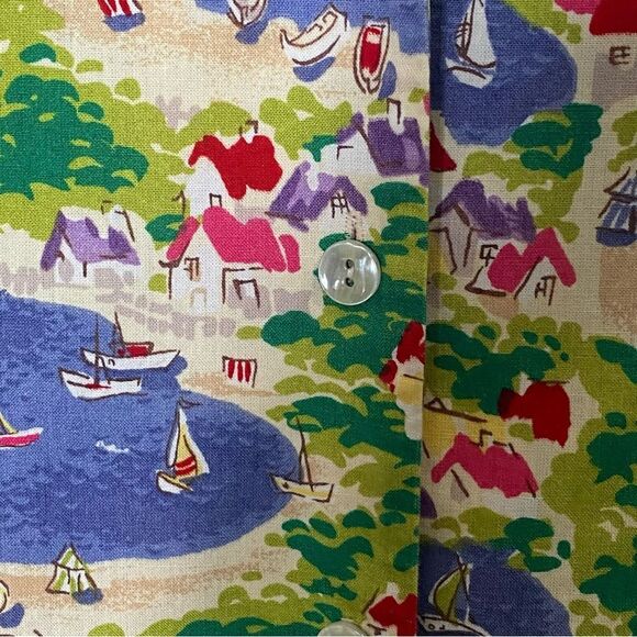 Vintage Talbots Button Up Camp Shirt Blouse Coastal Vacation Women's Size Small - Picture 4 of 12